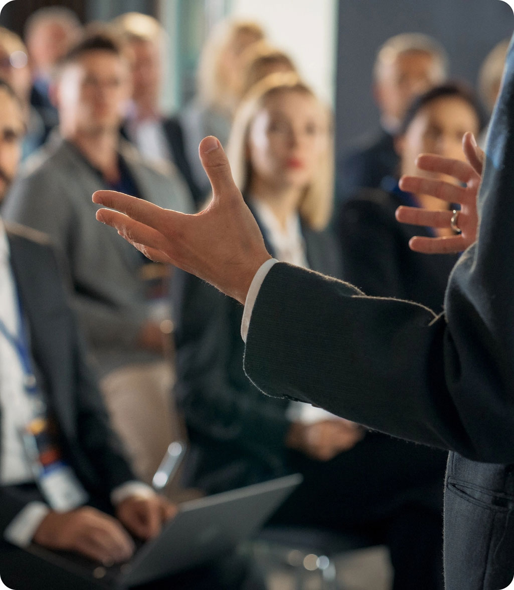 Presenting something